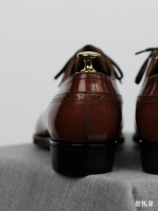 手工固特异法国小牛皮盲腰琴底手工渐变擦色黄棕色布洛克牛津鞋（福田洋平楦型） 商品图6