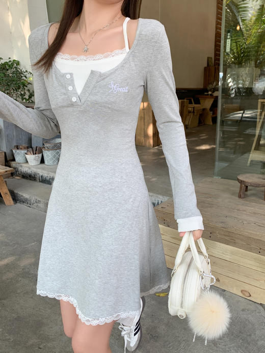 <曾小咸推荐>现货秒杀！卖完不补 ！微信粉丝打折价！！假两件蕾丝连衣裙 日常159.99/件 立减70 秒杀89.99/件！！ 商品图6