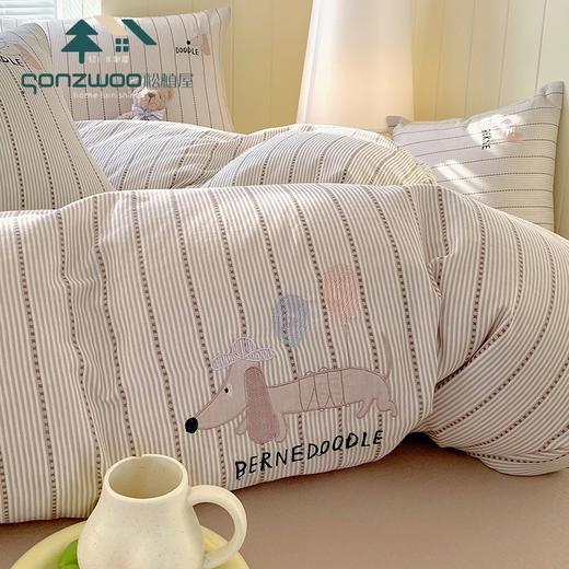 松植屋新品双层纱贴布刺绣四件套全棉有氧双层纱A类婴儿级裸睡标准，呵护你的每一寸肌肤 商品图5