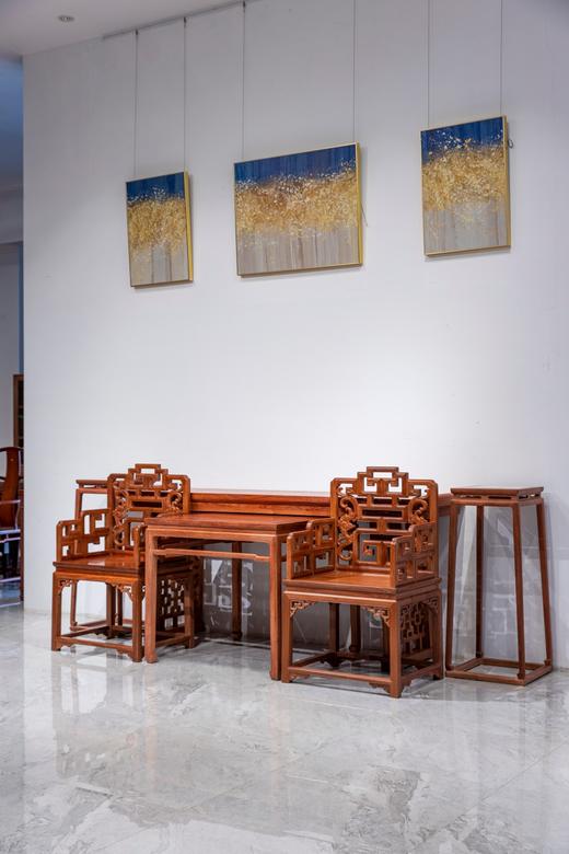 红桥红  家具严选  缅甸花梨（大果紫檀）【福寿中堂六件套】 商品图1