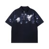 2526638夏季高级感新款韩版彩绘印刷拉链polo领休闲宽松通勤百搭短袖 商品缩略图1