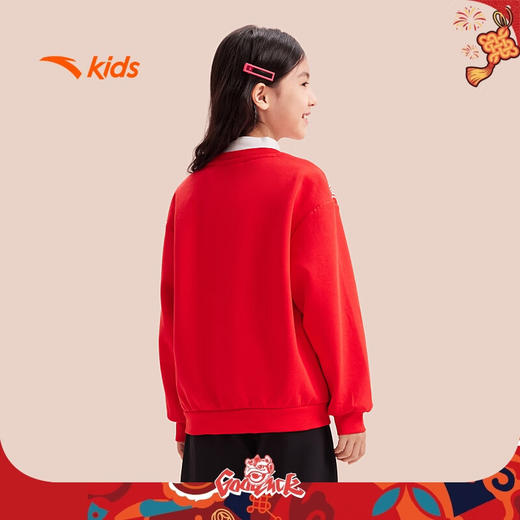 安踏儿童女大童针织套头衫2025春舒适柔软亲肤休闲卫衣潮362518704 商品图1