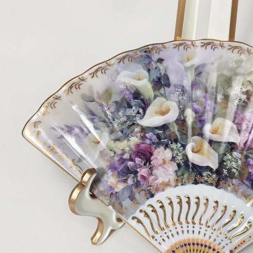 1998年布拉德福德交易所限量发行，丽娜刘扇形鎏金花卉挂盘，绽放之美系列 商品图6