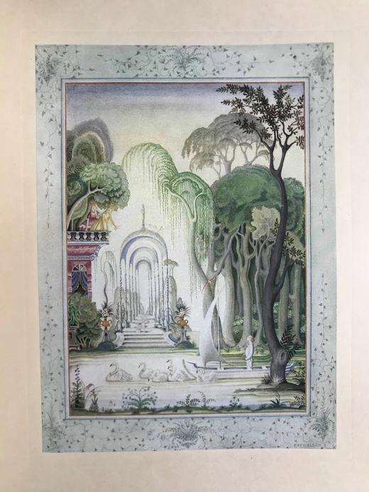 丹麦怪杰凯·尼尔森亲笔签名限量版！约20世纪早期 安徒生童话 12幅彩色手工贴图与大量黑白文间插图 精装大16开 商品图8