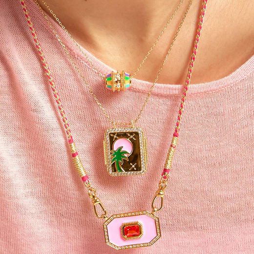 北京仓｜MYA-BAY-PINK YUCATAN-粉色珐琅 项链［比利时设计师］ 商品图1