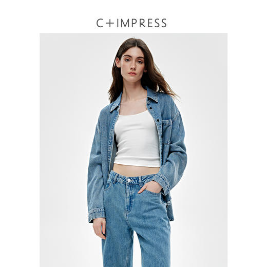 汉麻酵洗复古牛仔休闲衬衫套装2025春 商品图4