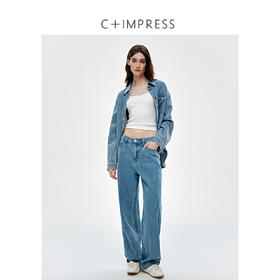 汉麻酵洗复古牛仔休闲衬衫套装2025春