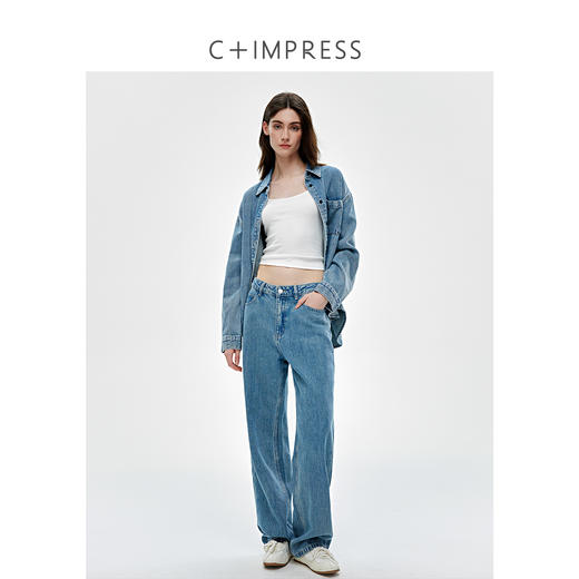 汉麻酵洗复古牛仔休闲衬衫套装2025春 商品图0