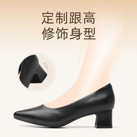 信诺真皮舒适女鞋2025新款浅口尖头通勤中年妈妈鞋软底工作鞋皮鞋X5C032-21 商品图2