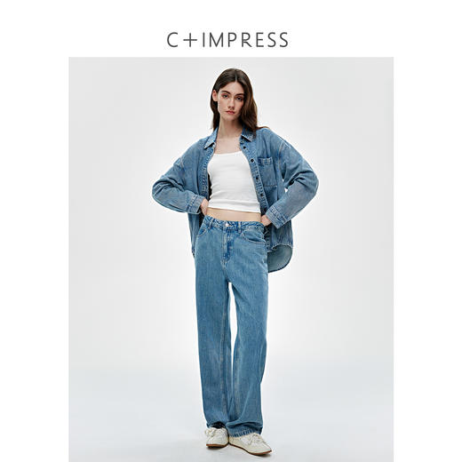 汉麻酵洗复古牛仔休闲衬衫套装2025春 商品图1