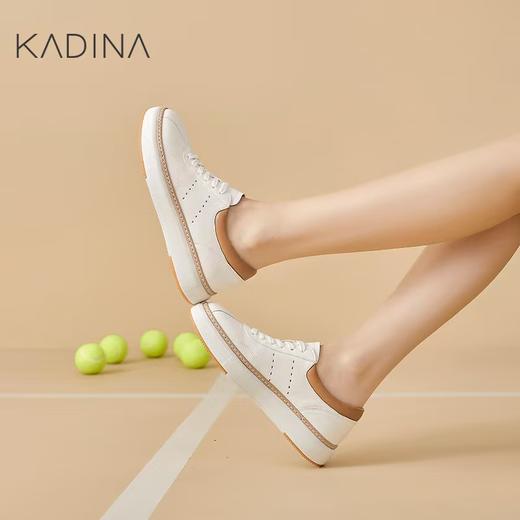 【KADINA】  AF3   卡迪娜2025春季新款平底透气舒适小白鞋系带运动女休闲鞋KCS257002 商品图1