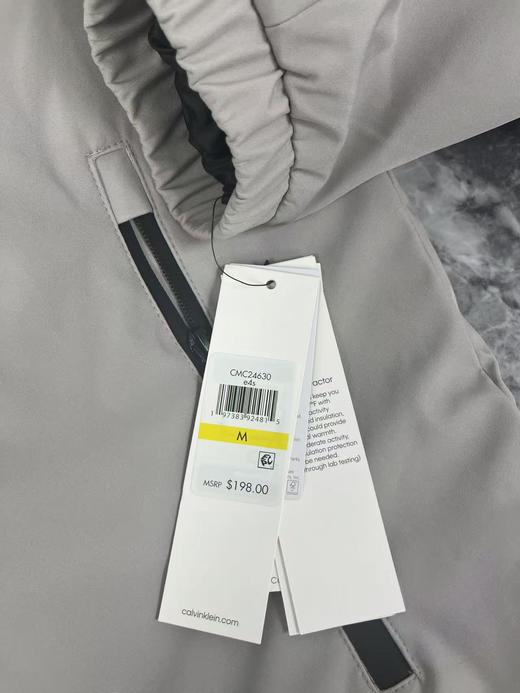 瑕疵Calvin Klein/CK 男士保暖防风拒水夹棉纯色拉链连帽棉衣夹克外套 商品图2