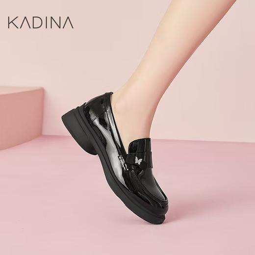 【KADINA】  AF3   卡迪娜2025春季新款水钻蝴蝶厚底乐福鞋小皮鞋女单鞋KS254101 商品图1