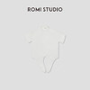 ROMI STUDIO"夏日旅行箱"简约优雅polo领系带复古白短袖衬衣T3522 商品缩略图0