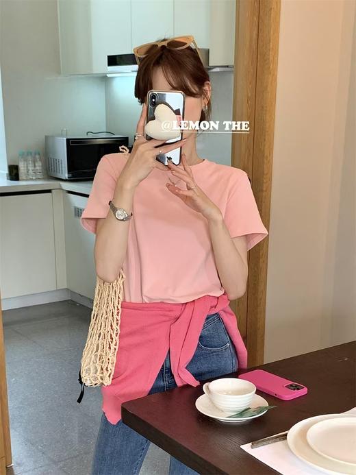 🔥🔥🔥现货【王炸爆款】2025弹力棉圆领百搭短款T恤02316-喜出 商品图7