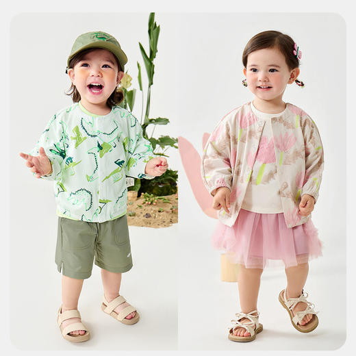 迷你巴拉男女童纯棉遮阳外套夏季新款婴儿轻薄透气宽松空调衫 商品图2