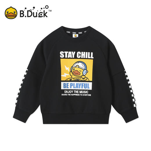 【专柜同款】bduck小黄鸭童装儿童卫衣春秋装男童套头上衣打底衫105-150 BF1508975 商品图0