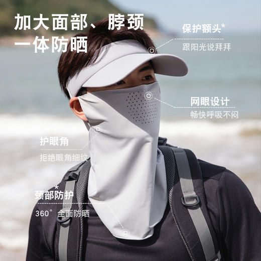 防晒面罩男夏遮全脸男士口罩面纱骑行护颈男款冰丝围脖子男脸罩 商品图1