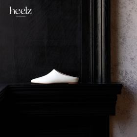 heelz设计师手工鞋履 ｜防污环保牛皮内增高白色穆勒鞋3.5公分