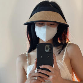 户外防晒帽子遮阳帽夏季天草帽防紫外线发箍式太阳帽骑车空顶帽女