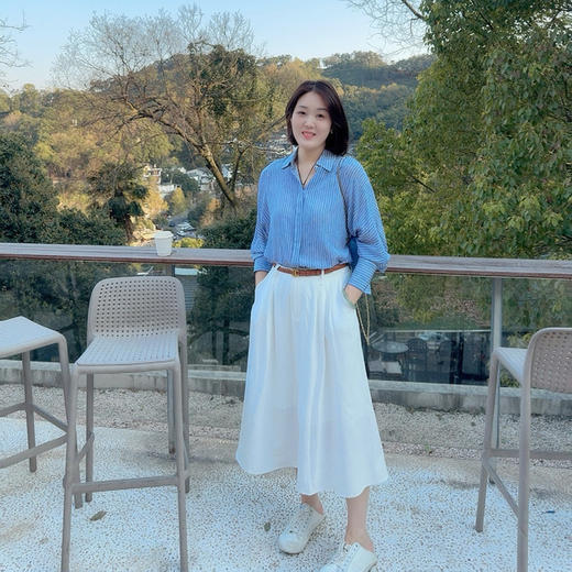 火桐hooton 工装风亚麻天丝平纹半身裙20327979 商品图0