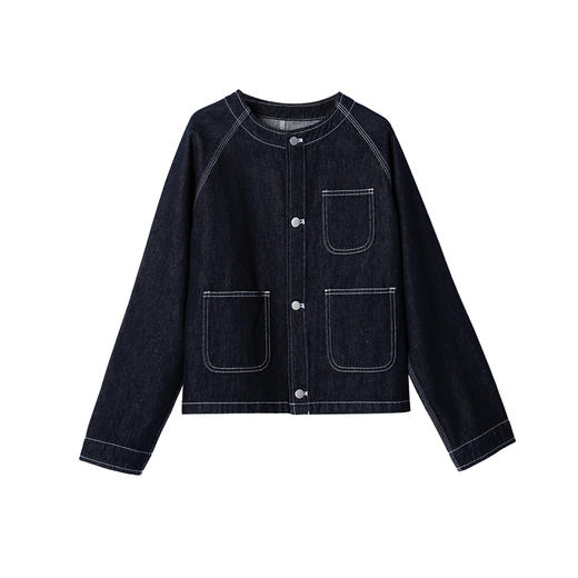 棉麻活性染复古撞色线牛仔套装2025春 商品图6