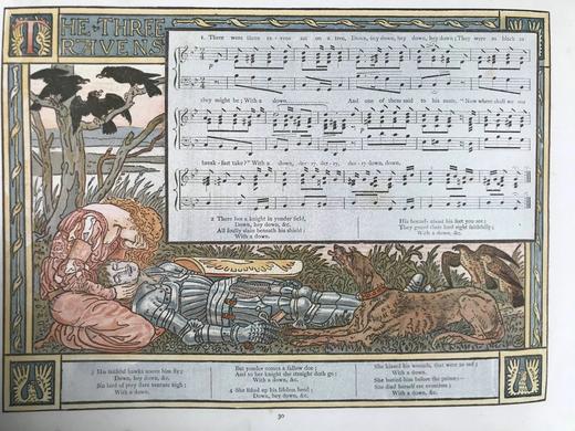 约19世纪后期 老排箫曲目乐谱集 沃尔特·克兰精美彩色古典风插图 精装大16开 商品图14