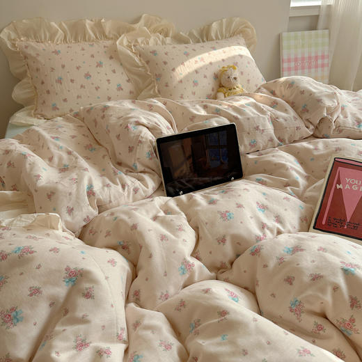 顶柔花边小碎花双层纱四件套-TJ1672 商品图7