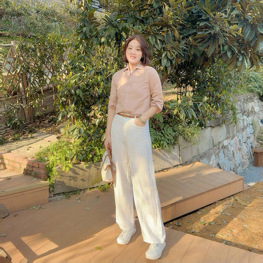 火桐hooton 塞纳左岸 法国雨露麻纯亚麻直筒裤85312/85766 商品图2