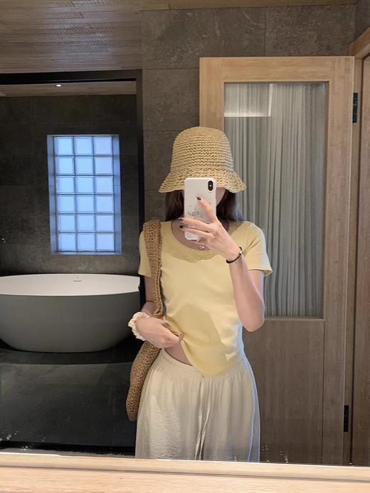 【YW】无忧购韩系百搭纯色万能搭U领基础辣妹T6088 商品图4