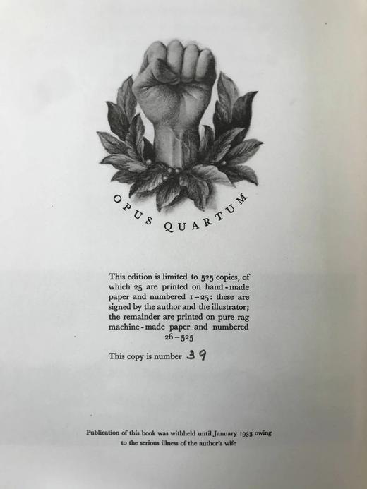 限量525册！1932年 爱德华·詹姆斯《下一卷》 拉·惠斯勒特约20幅插图 漆布精装16开 商品图5