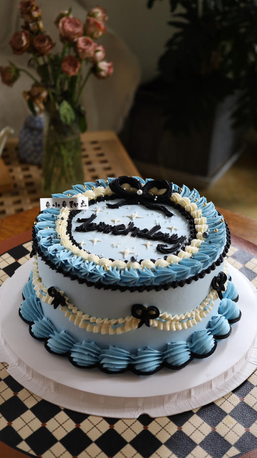 蓝黑色复古蝴蝶结 商品图1