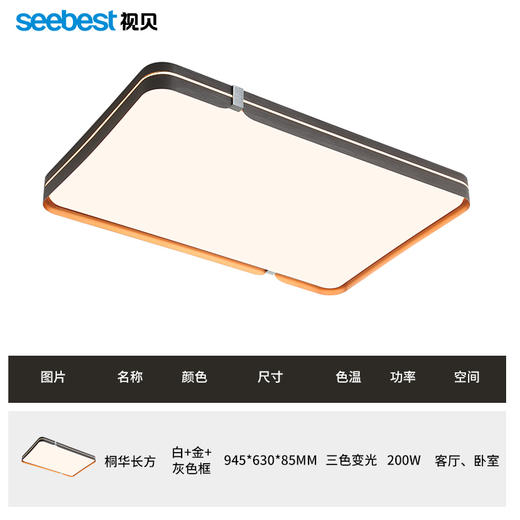 桐华系列-客卧灯(智能离线语音控制)（部分停产） 商品图4