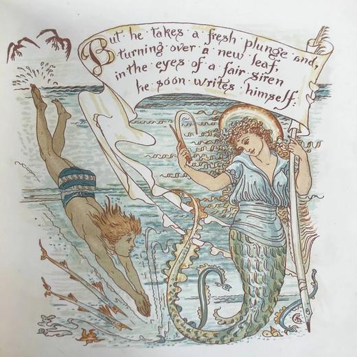 1886年 大蛇字母画册 沃尔特·克兰24页彩色插图 布脊精装 商品图10