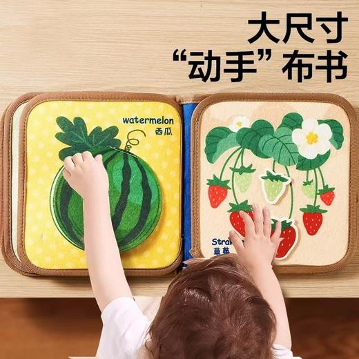 撕撕书婴儿宝宝粘贴早教布书手6月撕不烂可啃咬魔术贴玩具安静书8 商品图0