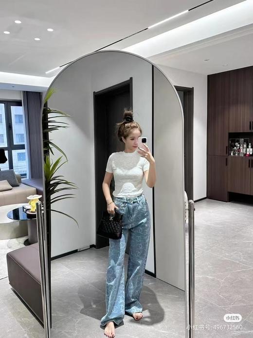 CHANEL香奈儿24SS小香满印后袋珠片慵懒风且时髦百搭款长裤（DQJ） 商品图4