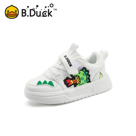 BDuck小黄鸭童鞋女童板鞋低帮春季小童儿童白色休闲童鞋24-32 B3586975 商品图2
