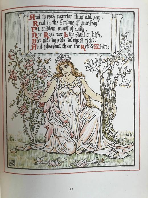 1891年 沃尔特·克兰《夏日女王》 40余页精美彩色插图 精装16开 商品图5