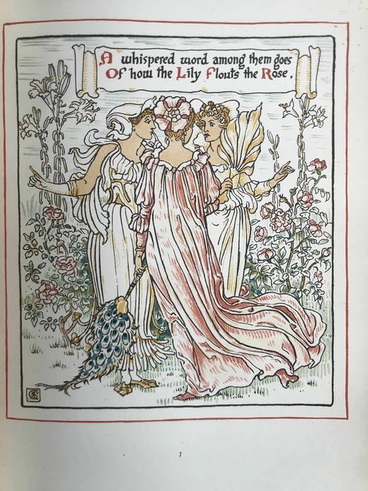 1891年 沃尔特·克兰《夏日女王》 40余页精美彩色插图 精装16开 商品图13