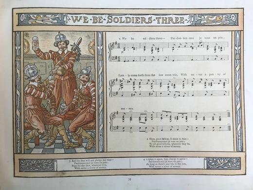 约19世纪后期 老排箫曲目乐谱集 沃尔特·克兰精美彩色古典风插图 精装大16开 商品图13