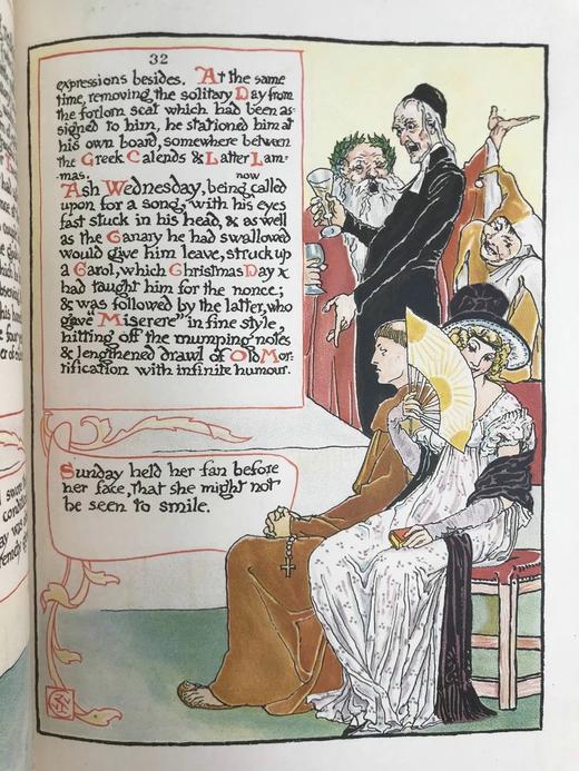 1901年 兰姆《岁月的假面》 沃尔特·克兰40页精美彩色插图 精装16开 商品图8