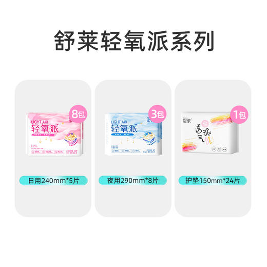 [小滋心选]舒莱轻氧派卫生巾日夜组合12包88片 商品图1