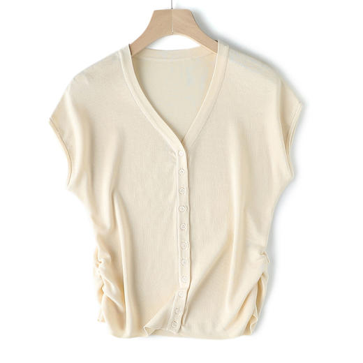 【高品质私服】【小飞袖收腰V领开衫】线条利落优雅 打造摩登造型JZ2518-CC 商品图1