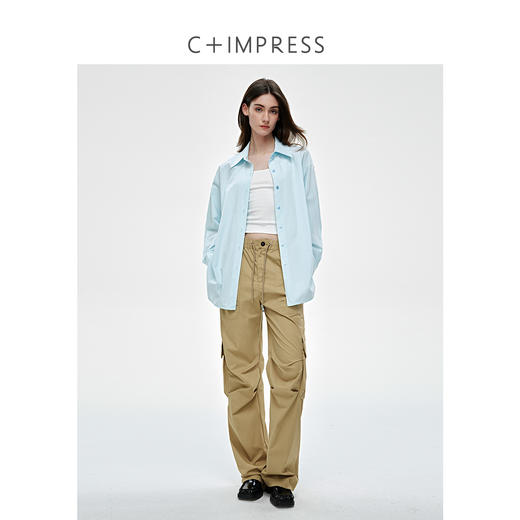 长绒棉宽松廓型盐系衬衫2025春 商品图3