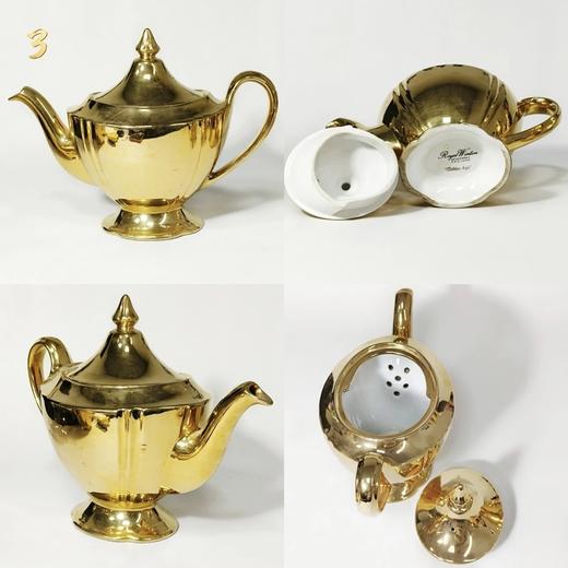 一组欧洲进口骨瓷金壶，璀璨夺目的镀金工艺散发着柔和而迷人的光泽 商品图6