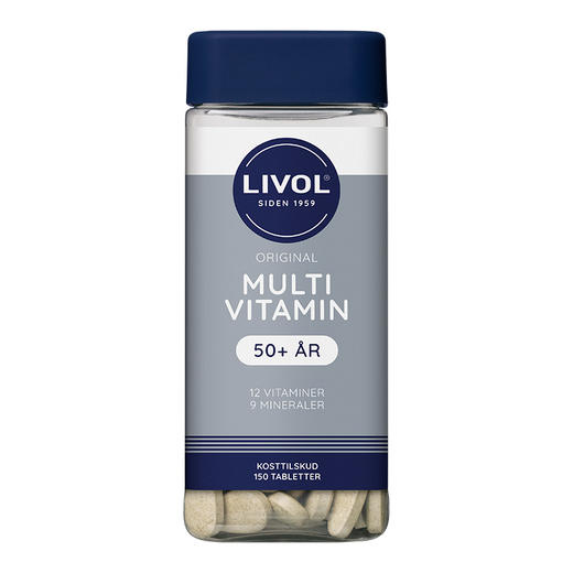 [丹麦]新版Livol综合维他命50+ 150粒. New ! Livol Multivitamin 50+ 150stk. 商品图0