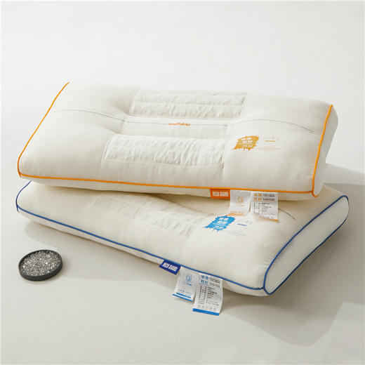 自然醒玻璃粒籽护颈枕全棉纯棉枕芯护颈椎枕不易变形按摩枕家用一对枕头枕芯XK 商品图2