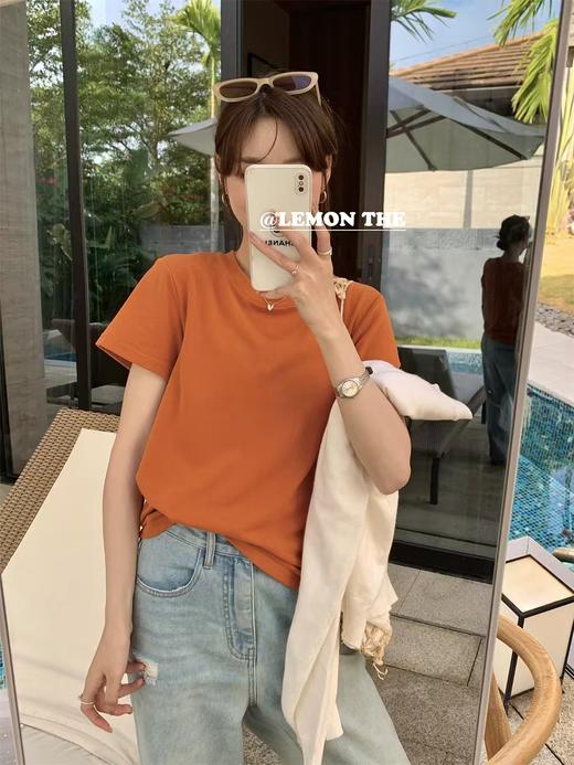 🔥🔥🔥现货【王炸爆款】2025弹力棉圆领百搭短款T恤02316-喜出 商品图4