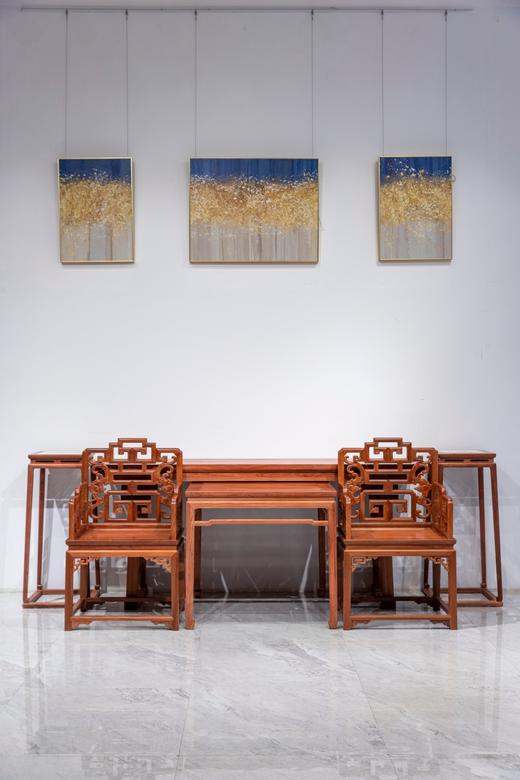 红桥红  家具严选  缅甸花梨（大果紫檀）【福寿中堂六件套】 商品图0