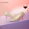 【KADINA】卡迪娜2025春季新款细高跟电镀跟烫钻优雅时装女单鞋KS250502 商品缩略图0